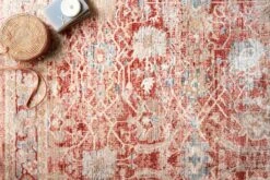 CLE-01 RED / IVORY -Loloi Rugs CLAECLE 01REIV 5Broomscene 5D 2