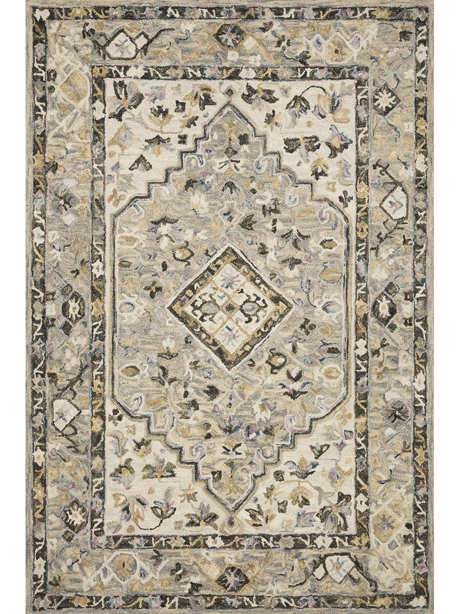 Beatty BEA01 Grey/Ivory 18" X 18" Sample Rug 3 Beatty BEA01 Grey/Ivory 18" X 18" Sample Rug