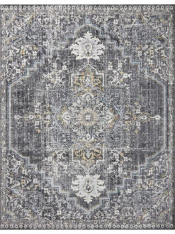 Cassandra Charcoal/Gold 9'3" X 13' Rug