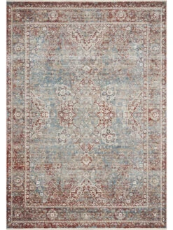 Elise Sky/Red 9'9" X 13' Rug