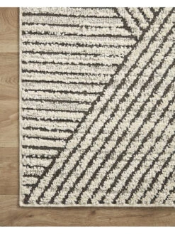 Fabian FAB06 Charcoal/Ivory 18" X 18" Sample Rug -Loloi Rugs LOIDS FABIAN FAB06 04