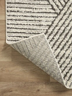 Fabian FAB06 Charcoal/Ivory 18" X 18" Sample Rug -Loloi Rugs LOIDS FABIAN FAB06 05