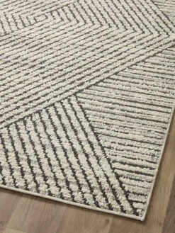Fabian FAB06 Charcoal/Ivory 18" X 18" Sample Rug -Loloi Rugs LOIDS FABIAN FAB06 06