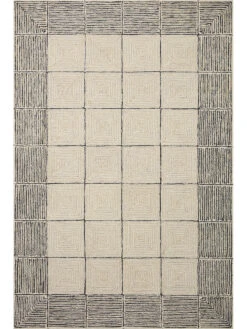 Francis Cream/Black 9'3" X 13' Rug
