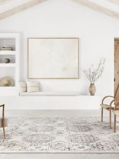 Joaquin Ivory/Charcoal 9'6" X 13' Rug 10 Joaquin Ivory/Charcoal 9'6" X 13' Rug -Loloi Rugs LOIDS JOAQUIN JOA03 CHARCOAL 04