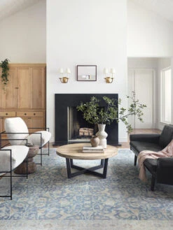 Jules JUL03 Antique/Sky 18" X 18" Sample Rug -Loloi Rugs LOIDS JULES JUL03 08