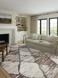 Levitt Ivory/Fiesta 9'3" X 13' Rug -Loloi Rugs LOIDS LEVITT LV05 07