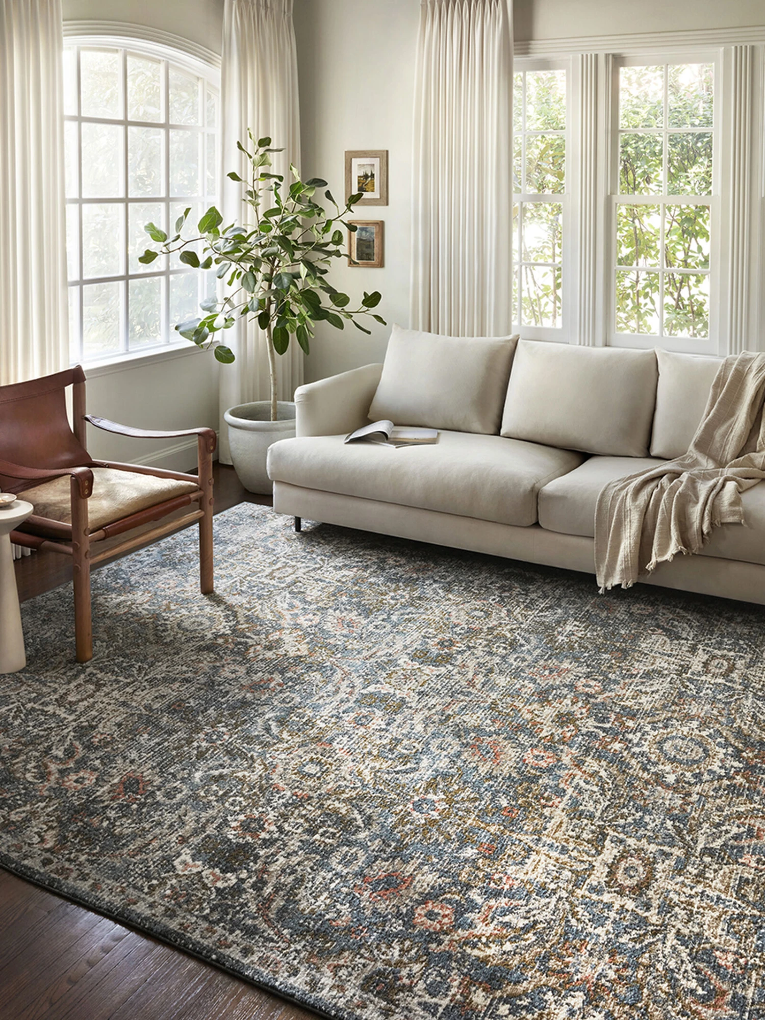 Saban Blue/Sand 9'4" X 13' Rug 4 Saban Blue/Sand 9'4" X 13' Rug - Image 2