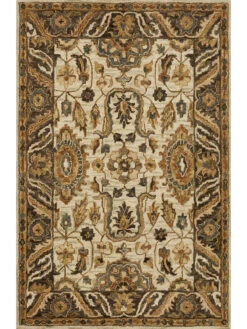 Victoria Ivory/Dk Taupe 9'3" X 13' Rug